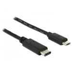 DeLOCK - USB kabel - USB-C (M) do Micro USB typ B (M) - USB 2.0 - 3 A - 50 cm - černá 83333