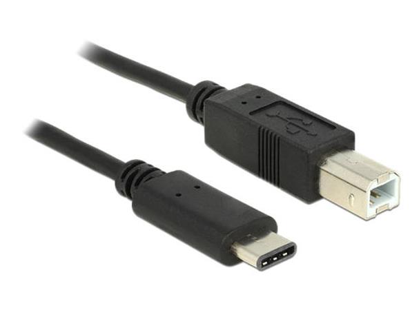 DeLOCK - USB kabel - USB-C (M) do USB typ B (M) - USB 2.0 - 3 A - 2 m - černá 83330