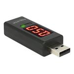 DeLOCK - USB měřič napětí a proudu - černá 65569