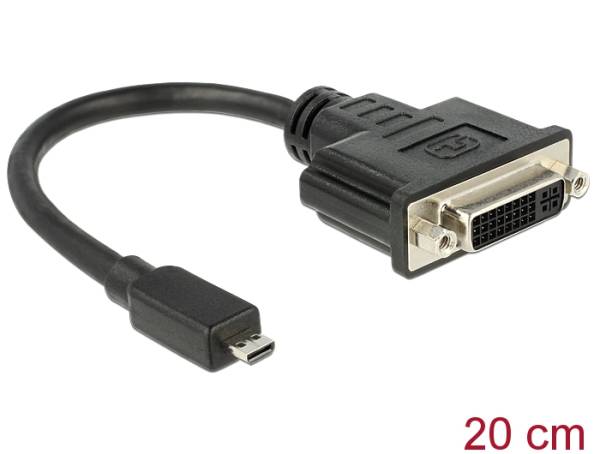 DeLOCK - Video / audio adaptér - HDMI / DVI - mikro HDMI (M) do DVI-D (F) - 20 cm - černá 65563