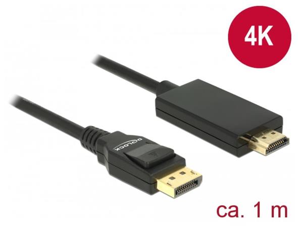 DeLOCK - Video kabel - DisplayPort / HDMI - DisplayPort (M) do HDMI (M) - 1 m - trojnásobně stíněná 85316