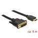 DeLOCK - Video kabel - HDMI / DVI - DVI-D (M) do HDMI (M) - 5 m - trojnásobně stíněný - černá 85586