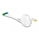 Delock Zatažitelný nabíjecí USB kabel 3 v 1 z Typu-A na Micro USB / 2 x USB Type-C™ s rychlým nabíjením, bílý 85358