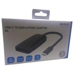 DELTACO Adaptér USB 3.1 Type C/DisplayPort, čierny USBC-DP8K