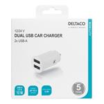 DELTACO USB-CAR125, Autonabíjačka 2x USB 2.0, bi