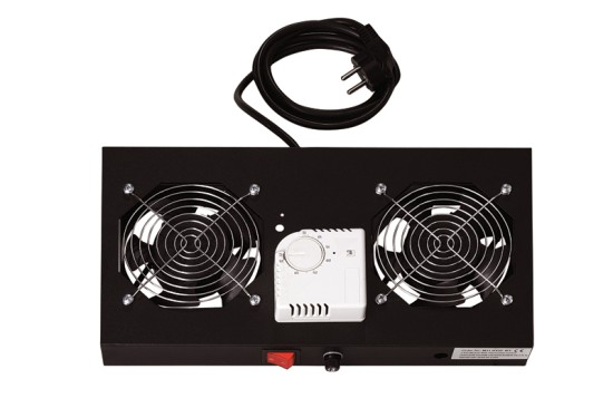 Digitus 19" větrací jednotka, 1U, 2 ventilátory, černá DN-19 FAN-2-HO-SW