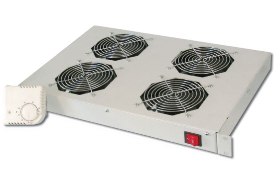 Digitus 19" větrací jednotka 1U, 4 ventilátory, šedá DN-19 FAN-4-HO