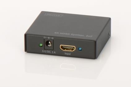 Digitus 4K HDMI Rozbočovač 1x2,, podporuje audio, DSD audio, HD Audio, černý DS-46304