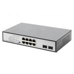 DIGITUS 8 Port Gigabit Switch 8xRJ45 (6xPoE)+ 2G SFP 180W Support 802.3 af/at/bt standard DN-95140