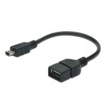 Digitus Adaptérový kabel USB 2.0, OTG, typ mini B - A M/F, 0,2m, USB 2.0, bl