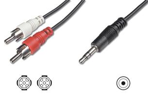 Digitus Audio kabel 3,5 mm Stereo M na 2x Chinch M 1,5m