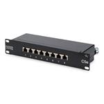 Digitus CAT 5e, Class D patch panel, shielded 8-port RJ45, 8P8C, LSA, 1U, 254mm (10") rack mount color black R DN-91508S