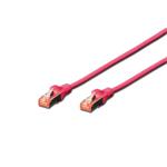 Digitus CAT 6 S-FTP patch cable, Cu, LSZH AWG 27/7, length 1 m, color magenta