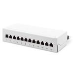 DIGITUS Desktop CAT 6A, patch panel, stíněné třídy EA, 12 portů RJ45, 8P8C, LSA, šedá RAL 7035 DN-91612SD-EA-G