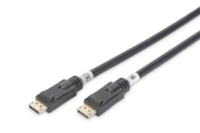 Digitus DisplayPort 1.2. připojovací kabel se zesilovačem 15 m, Ultra HD 4K ,zlacené konektory AK-340105-150-S