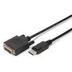 Digitus DisplayPort adapter cable, DP - DVI (24+1) M/M, 3.0m, w/interlock, DP 1.1a compatible, CE, bl AK-340306-030-S