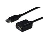 Digitus DisplayPort adapter cable, DP - HD15 M/F, 0.15m,w/interlock, DP 1.1a compatible, CE, bl AK-340410-001-S