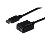Digitus DisplayPort adapter cable, DP - HD15 M/F, 0.15m,w/interlock, DP 1.1a compatible, CE, bl DB-340403-001-S