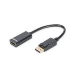 Digitus DisplayPort adapter cable, DP - HDMI type A M/F, 0.15m,w/interlock, DP 1.1a compatible, CE, bl DB-340400-001-S