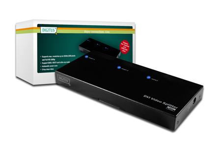 Digitus DVI Splitter, 1PC 2Monitors with audio DS-41211