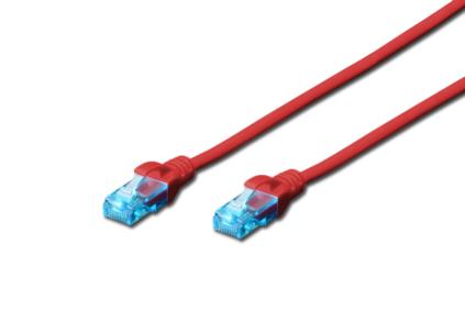 Digitus Ecoline Patch Cable, UTP, CAT 5e, AWG 26/7, červený 2m, 1ks