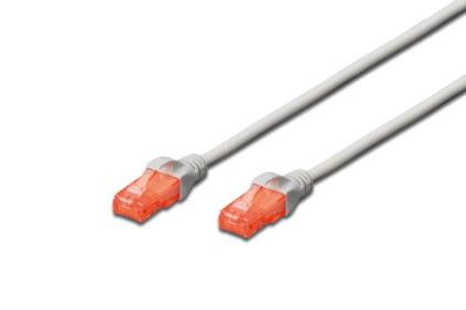 Digitus Ecoline Patch Cable, UTP, CAT 6e, AWG 26/7, šedý 0,5m, 1ks