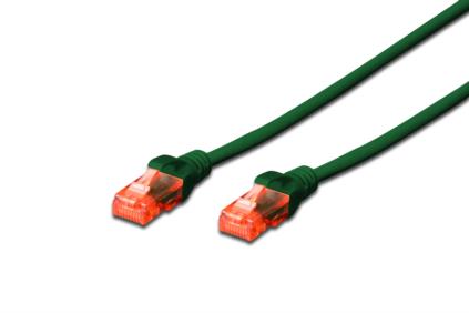 Digitus Ecoline Patch Cable, UTP, CAT 6e, AWG 26/7, zelený 0,5m, 1ks