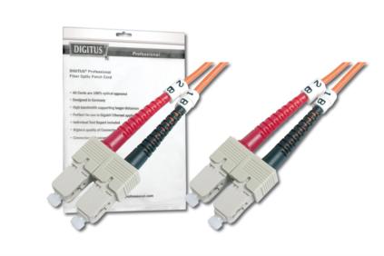 DIGITUS Fiber Optic Patch Cord, SC to SC, Multimode,OM2, 50/125 µ, Duplex Length 2m DK-2522-02