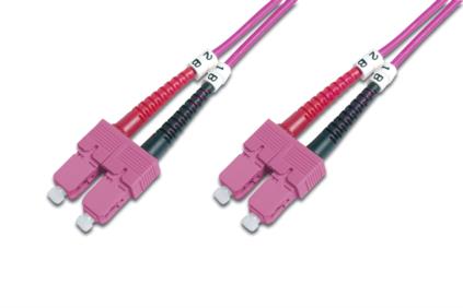 DIGITUS Fiber Optic Patch Cord, SC to SC, Multimode OM4 - 50/125 µ, Duplex, color RAL4003 Length 10m DK-2522-10-4