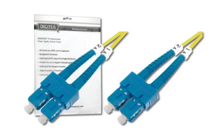 DIGITUS Fiber Optic Patch Cord, SC to SC, OS2, Singlemode 09/125 µ, Duplex, Length 1m DK-2922-01