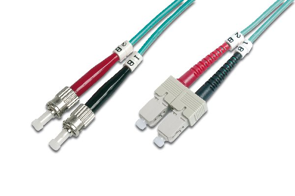 Digitus Fiber Optic Patch Cord, ST to SC Multimode 50/125 µ, Duplex Length 3m, Class OM3 DK-2512-03/3