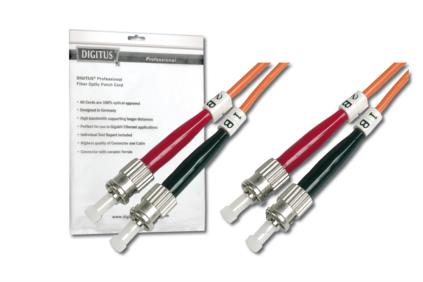 DIGITUS Fiber Optic Patch Cord, ST to ST, Multimode OM2, 50/125 µ, Duplex Length 1m DK-2511-01