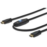 Digitus HDMI High Speed connection cable, type A, w/ amp. M/M, 15.0m, w/Ethernet, Ultra HD 24p, CE, gold DK-330118-150-S