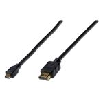 Digitus HDMI High Speed s Ethernetem připojovací kabel HDMI/D na HDMI/A ( standard na micro) , 1m AK-330115-010-S