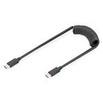 DIGITUS Kabel USB typu C na USB typ C Pružinový TPU USB 2.0, PD60W Max; 1m AK-300431-006-S