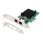 Digitus Karta Gigabit Ethernet PCI Express, dvouportová 32bitový držák s nízkým profilem, čipová sada Intel DN-10132