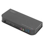 DIGITUS KVM přepínač, 2 porty, 4K60Hz, 2 x DP in, 1 x DP/HDMI out DS-12850