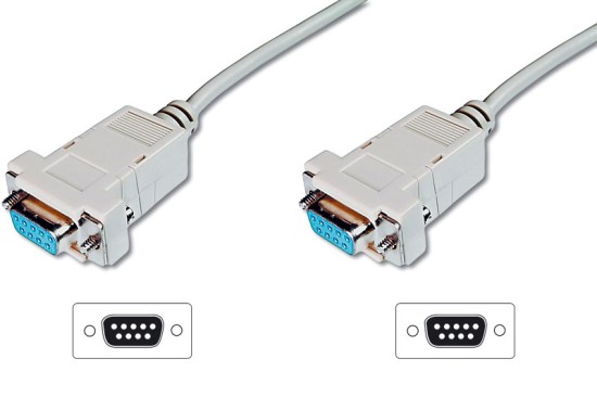 Digitus připojovací kabel nullmodem DB9 F/F 1,8m, béžový AK-610100-018-E