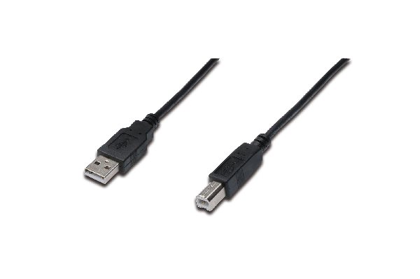 Digitus USB 2.0 connection cable, type A - B M/M, 1.0m, USB 2.0 conform, bl