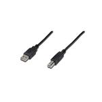 Digitus USB 2.0 connection cable, type A - B M/M, 3.0m, USB 2.0 conform, bl