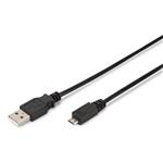 Digitus USB 2.0 connection cable, type A - micro B M/M, 1.0m, USB 2.0 conform, bl