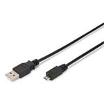 Digitus USB 2.0 kabel USB A samec na USB micro B samec, 2x stíněný, Měď, 3m