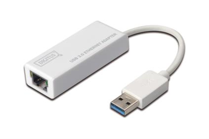 Digitus USB 3.0 adaptér na Gigabit Ethernet , 1x RJ45, USB-A, 10/100/1000Mbps, USB 3.0 XP, Vista, 7, Max OS X, L DN-3023