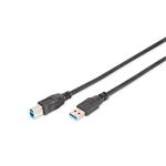 Digitus USB 3.0 connection cable, type A - B M/M, 1.8m, USB 3.0 conform, UL, bl