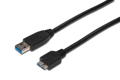 Digitus USB 3.0 kabel, USB A - Micro USB B, M / M, 0,25 m,UL, bl