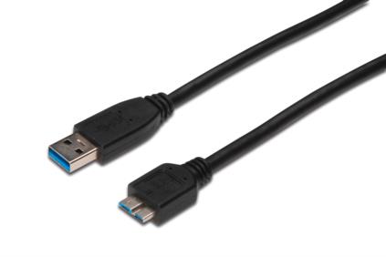 Digitus USB 3.0 kabel, USB A - Micro USB B, M / M, 1,8 m,UL, bl AK-300116-018-S