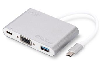 Digitus USB Typ C Multi Adaptér VGA, s 1 USB portem Typu C pro PD, 1 USB 3.0 port Chipset: VL100/VL210/IT6513 DA-70839