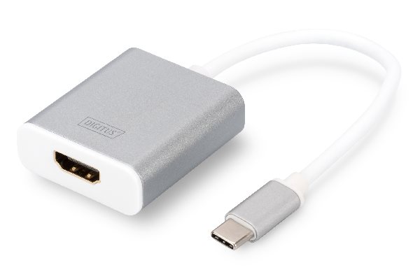 DIGITUS USB Type C 4K HDMI Adaptér, hliníkové šasi, kabel 20 cm, Chipset: CSL-C-001 DA-70836