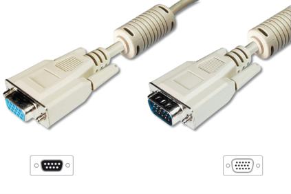 Digitus VGA monitor prodlužovací kabel, HD15, M / F, 15,0 m, 3Coax/7C, 2xFerrit, UL, se AK-310203-150-E