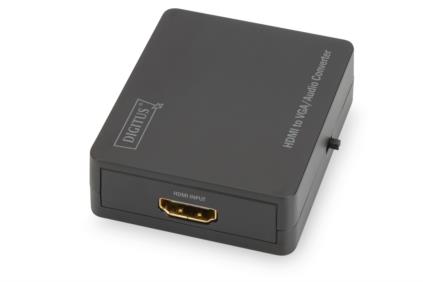 Digitus Video Převodník HDMI na VGA / audio, video rozlišení až 1080p (Full HD), malý kryt, černý DS-40310-1